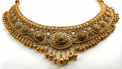 Obraz premium Antique gold necklace with intricate designs , jewelry, ornament, antique, vintage, luxury, chain, pendant, fashion