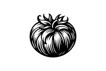 illustration of a tomato silhouette vector.
