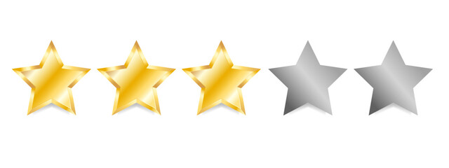Award 3 stars out of a possible 5. Award to the winner for the best result. Vector illustration. EPS 10
