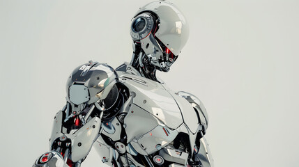 The robot, the android, is ready to perform work functions. AI Generated