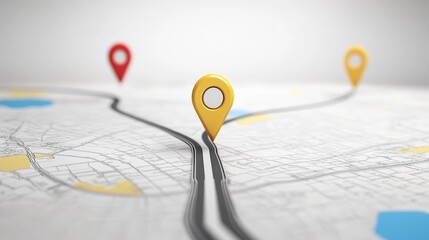 Fototapeta premium Clean and Professional 3D Road Map for Business Journey Presentation