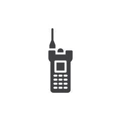Handheld radio with antenna vector icon