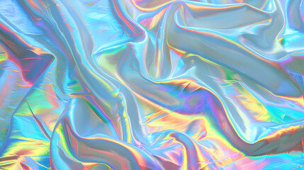 Abstract Holographic Texture with Iridescent Colors Shimmering and Reflecting Light Creating a Dreamy and Ethereal Background