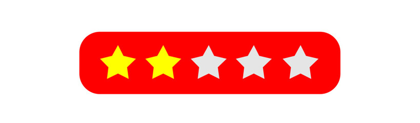 2 Stars Feedback for Poor Service | 2 Star Rating for Poor Quality | Customer Rating Concept | 2 Star Product Review SVG Vector