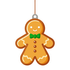 Obraz premium Hanging Christmas gingerbread illustration