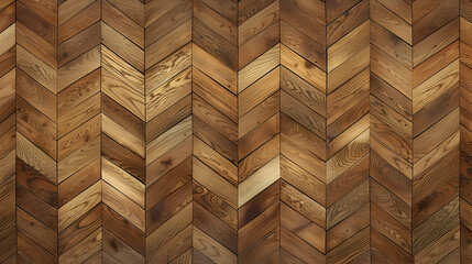 A Seamless Pattern of Chevron Wood Flooring in Rich Brown Tones