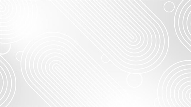 White and Black color parallel abstract lines slowly moving circles abstract design geometrical background