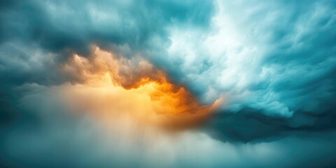 Dramatic horizon of a dark stormy ominous sky and clouds before a thunder-storm