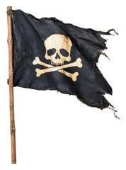 Naklejka premium PNG Old pirate flag fluttering outside