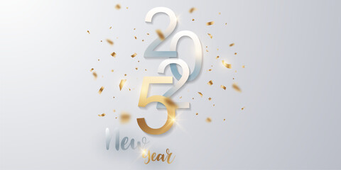 Happy New Year 2025 background. Elegant design. Vector illustration of festival