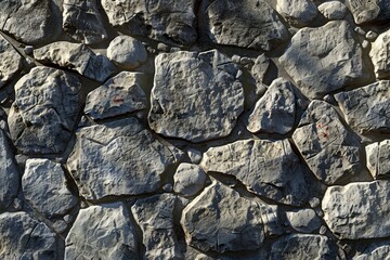 Photo of Old grey antique cobble stone wall. Background texture for backdrops or mapping