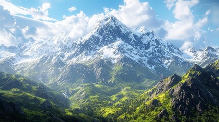 Fototapeta premium Majestic Mountain Landscape with Mist