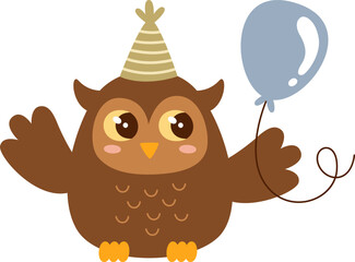 Birthday Owl With Balloon