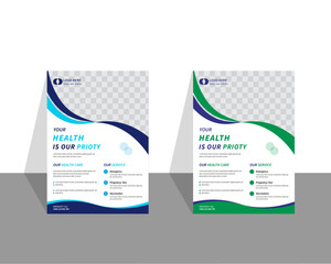 Corporate healthcare and medical flyer or poster design layout bundle flyer design for medical and pharmacy