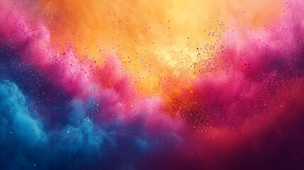Abstract Explosion of Vibrant Colored Powder