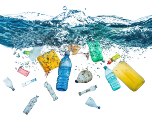 PNG Plastic waste in polluted oceans