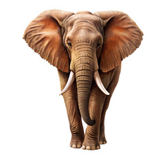 Obraz premium African Elephant Portrait, Digital Illustration, Isolated on White Background, African Elephant, Elephant, Wildlife, Animal