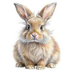 Fototapeta premium Cute Fluffy Bunny Rabbit Illustration, isolated on white background, bunny, rabbit, animal, pet, cute