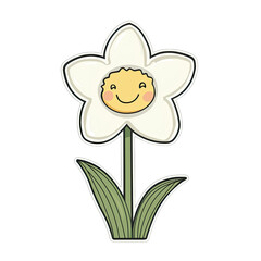 Cartoon-style daffodil