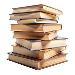 Fototapeta premium Stack of Old Books Isolated on White Background, book, literature, knowledge, education