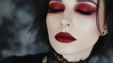 "Vampire-Inspired Makeup Featuring Dark, Dramatic Looks and Gothic Details"