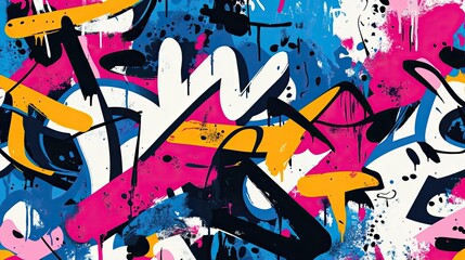 Naklejka premium Abstract Urban Street Art Graffiti Style Vector Illustration Template Background