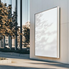 Urban Space with Blank Billboard and Modern Architecture