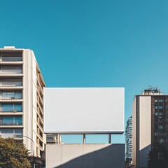 Obraz premium Urban Landscape with Blank Billboard and Modern Buildings