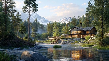 Fototapeta premium House in the mountains