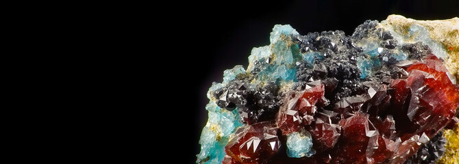 Quenstedtite is rare precious natural geological stone on gradient background in low key, isolate. AI generated.