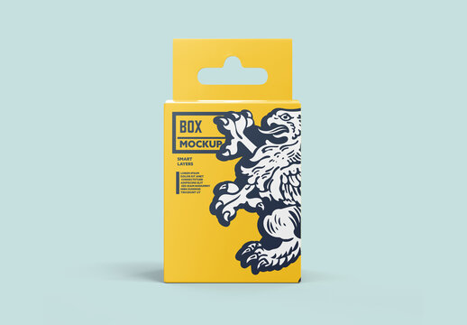 Paper Box with Hang Tab Mockup