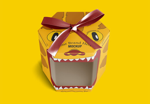 Cardboard Box with Plastic Window Mockup