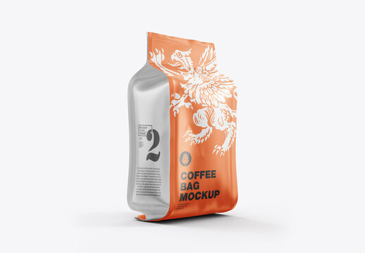 Metallic Coffee Bag Mockup