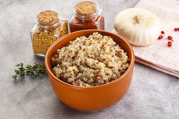 Vegan cuisine - boiled quinoa cereal
