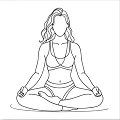 "Continuous Line Art of Woman Relaxing with Arms Stretched: Minimalist Vector Illustration for Wellness and Relaxation", line, woman, art, illustration, vector, contour, outline, single line, human