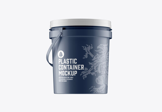 Plastic Paint Bucket Mockup