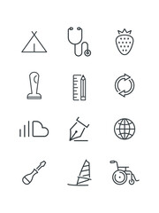 Education icons set of icons for web design, vector illustration