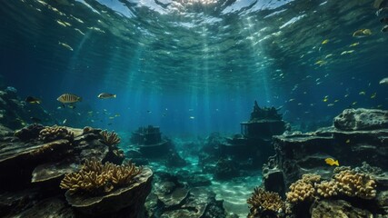 The underwater city of Atlantis provides a hauntingly beautiful view of a civilization now hidden