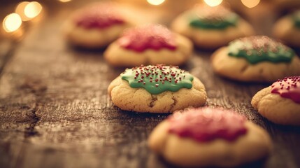 Delicious decorated cookies with vibrant icing and sprinkles, perfect for festive occasions and holiday celebrations.