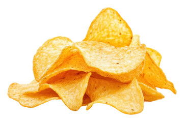 PNG Golden crispy chips on white surface