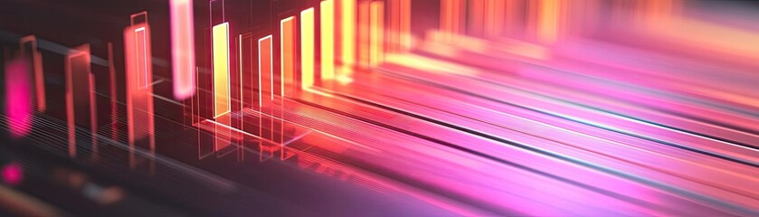 Vibrant abstract pattern with colorful lines and glowing elements, ideal for backgrounds or digital art projects.