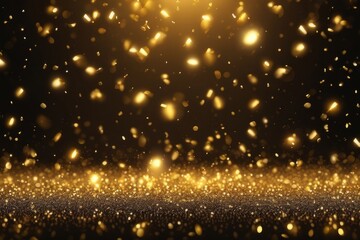 Obraz premium An explosion of liquid gold glitter. A great background for New Year's holidays, Merry Christmas and New Year greetings.