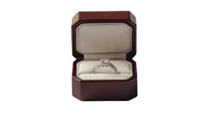 ring in a box on a white transparent background