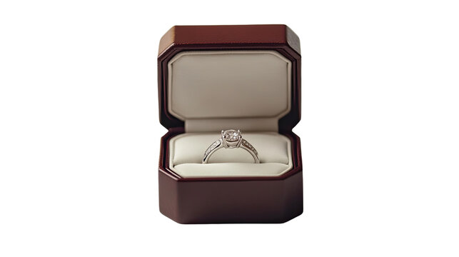 ring in a box on a white transparent background