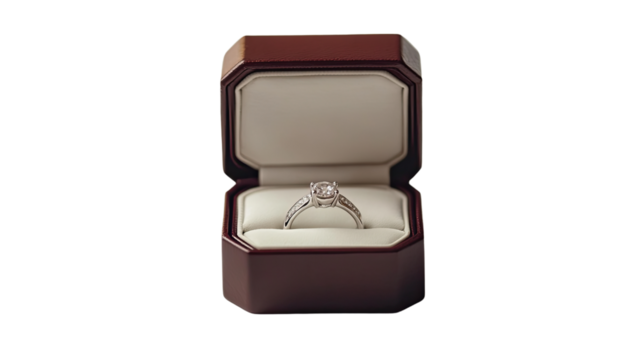 ring in a box on a white transparent background