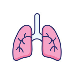 Lungs vector icon stock illustration