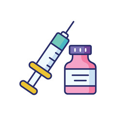 Injection Vial vector icon stock illustration