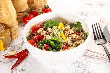 Dietary vegetarian quinoa with vegetables