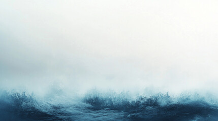 Fototapeta premium Calm Ocean Waves Against Misty Horizon Minimalist Seascape