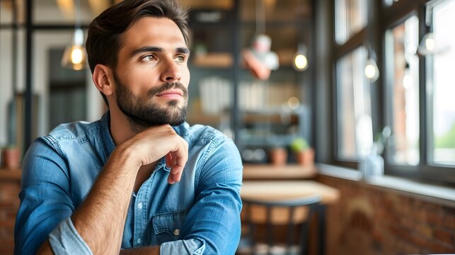 Angel investor with halo evaluating startup pitch, serene smile in soft morning light, entrepreneurial success concept